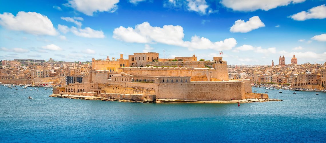 Grand Harbour landscape, Valletta, Malta.